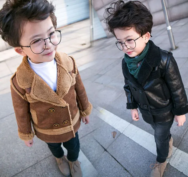 Детское меховое пальто для мальчиков плотное одежда с хлопковой подкладкой |