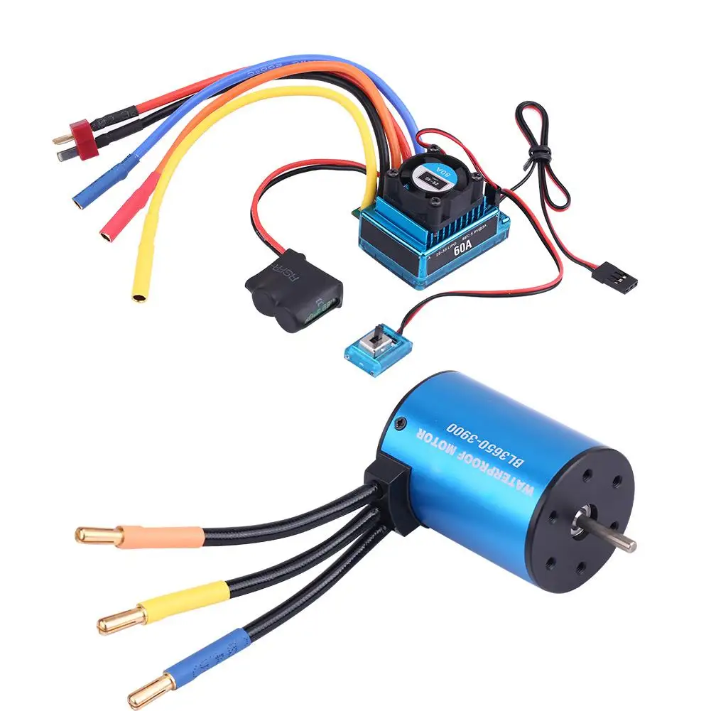 Бесщеточный мотор 3650 3900KV и водонепроницаемый 60A бесщеточный ESC RC Combo для