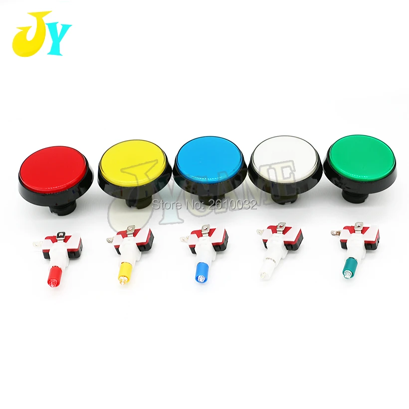 

60mm Round LED Light Arcade Push Button 12V Illuminated With LED Blub microswitch Large game machine accessories