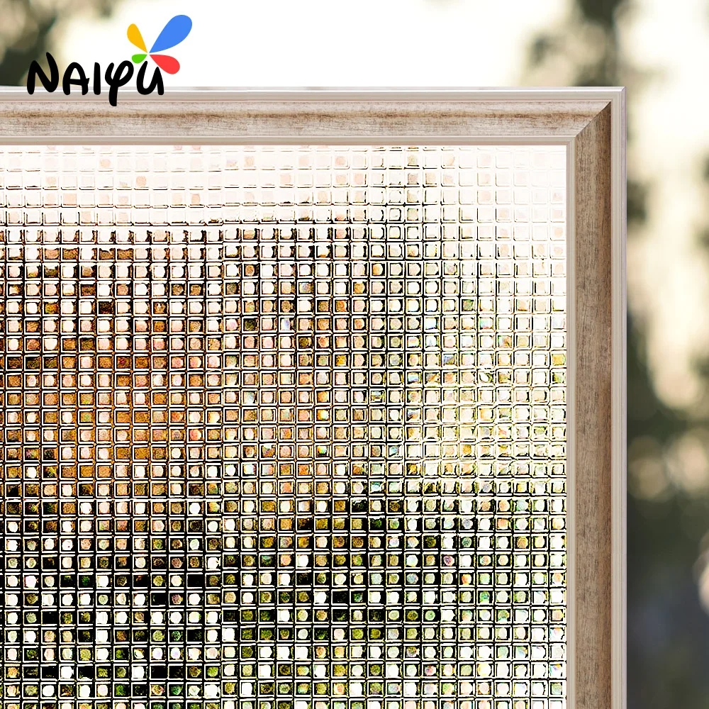 

Thickened Grid Pattern Heat Insulation Opaque Explosion-proof Glass No-glue 3d Static Cling Decorative privacy Window Film