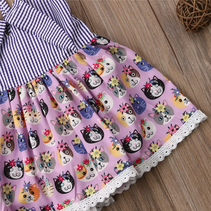 Одежда для детей малышей девочек милое платье с анималистическим принтом - Фото №1