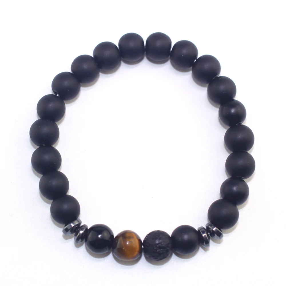 Fashion Couple Tiger Eye Stone Bracelets Bangles Classic Black&amp Matte tiger eye gallstone bead Charm Bead Bracelet Women Men | Украшения