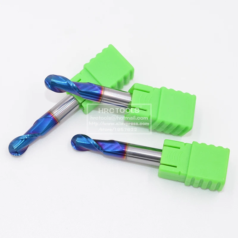 

M3-R1x4Hx4Dx50L 4mm HRC65 Nano Tungsten Carbide Ball Nose End Mill Milling Cutter for Stainless Steel