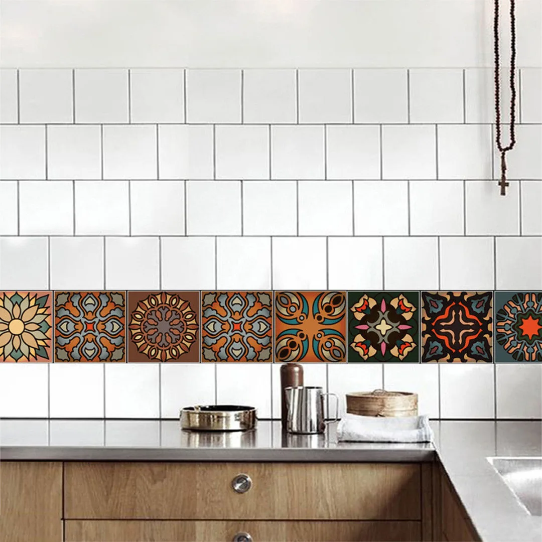 Moroccan Tiles PVC Waterproof Self adhesive Wallpaper Furniture Bathroom DIY Arab Tile Sticker | Дом и сад