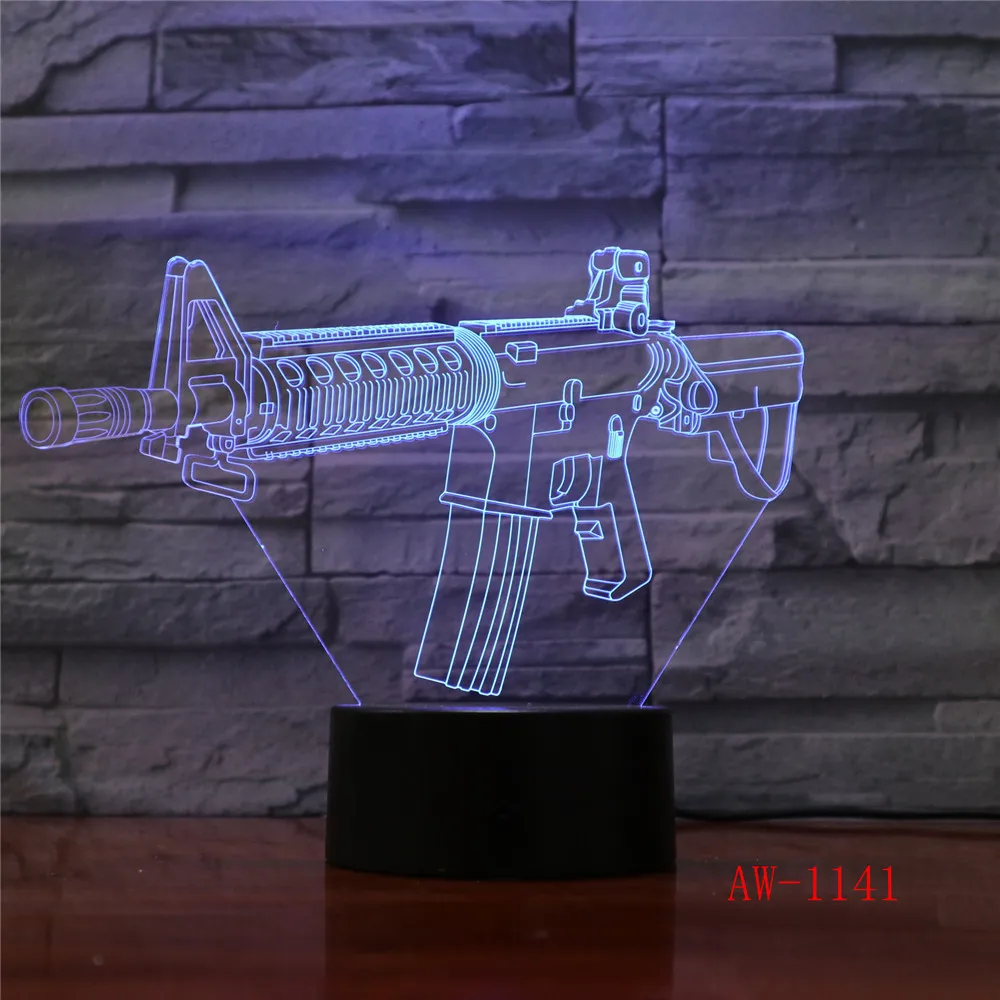 3d лампа для спящего режима AK47 светящиеся игрушки с 7 цветами|Ночники| |
