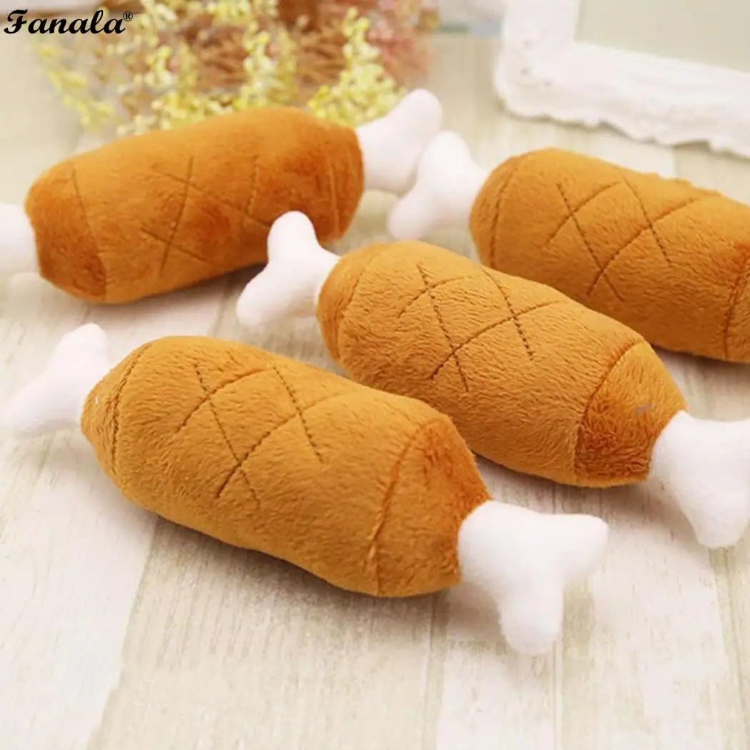Игрушка для домашних животных собака кошка плюшевая курица нога в форме кости