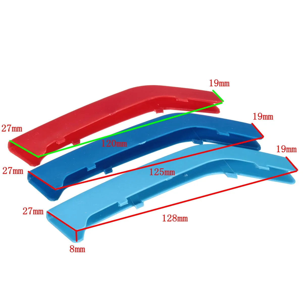 Цветные чехлы на решетку радиатора из АБС пластика 3 шт./компл. M наклейка зажим