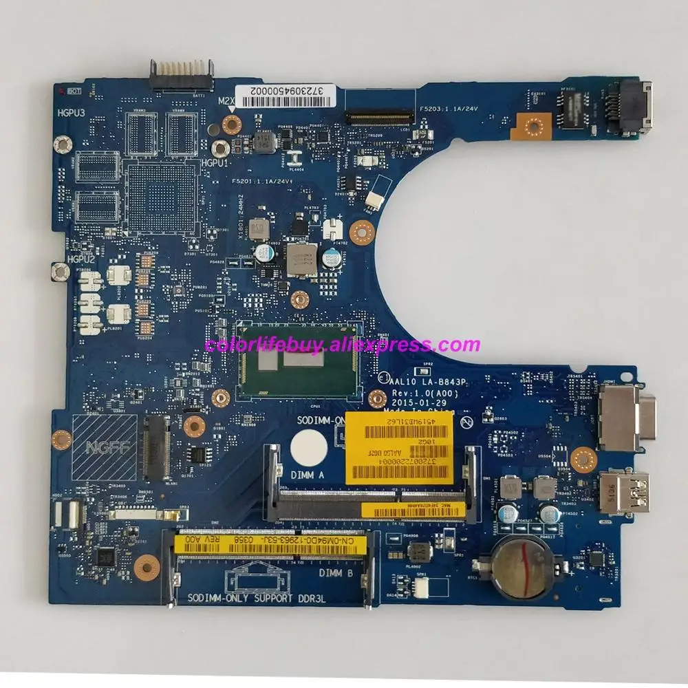 Натуральная CN-0M94D0 0M94D0 M94D0 AAL10 LA-B843P w 3205U материнская плата с процессором для ноутбука для Dell Inspiron 5458 5558 5758 ноутбук ПК