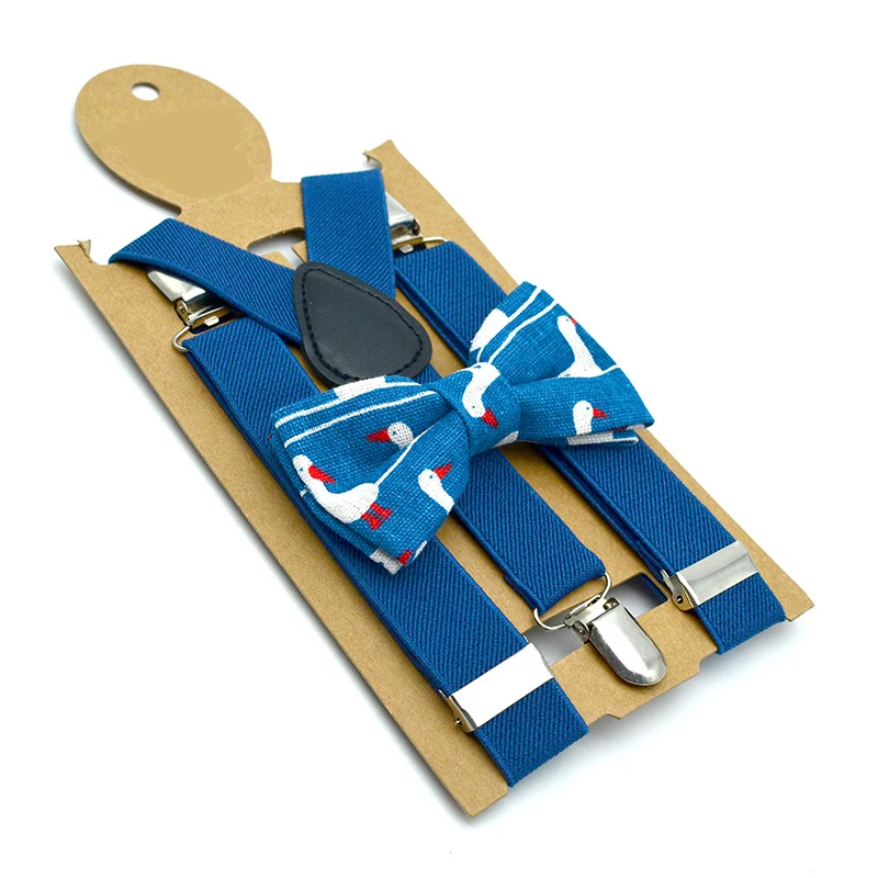 Детский костюм на лямках с галстуком бабочкой и принтом для мальчиков девочек