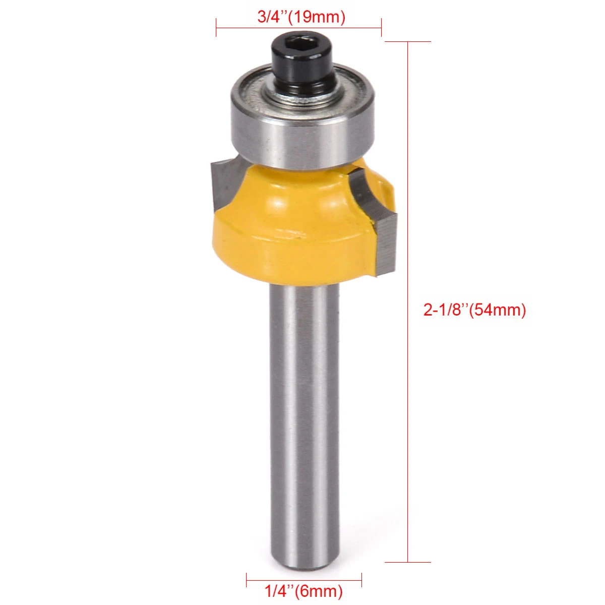 

1/4" Shank Round Over Edging Router Bit 1/8" Radius Carbide Milling Cutter Anti-kickback Cutting Tool for Woodworking