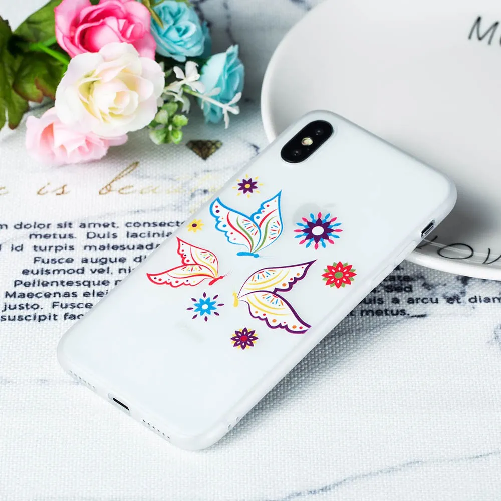 KISSCASE Fashion Flower Ten Color Phone Cases For iPhone X XS XR MAX 6 6s Plus 7 8 Coque Capa |