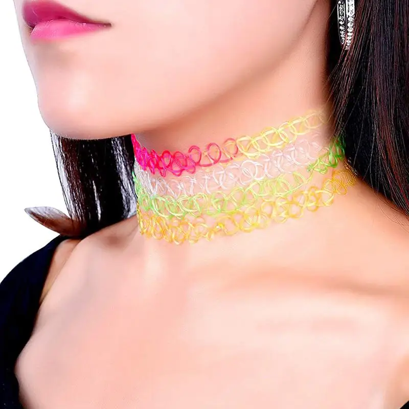 12 шт. ожерелье с татуировкой стрейч Готическая Татуировка хна эластичное