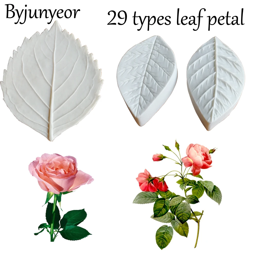 

26 types Flower&Leaf Petal Silicone Mold Fondant Mould Cake Decorating Tool Gumpaste Resin Clay Mold Candy Sugarcraft Tools C336