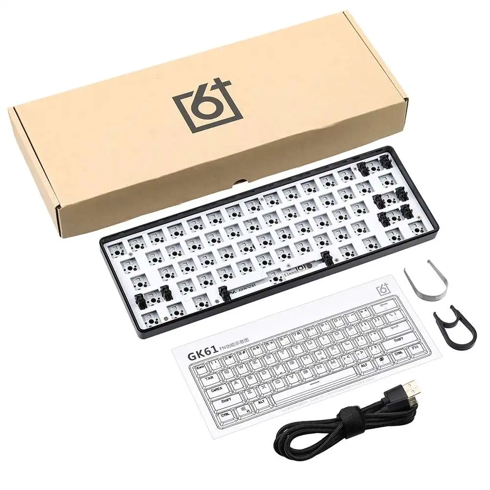 

Skyloong Keyboard Customized Kit PCB Mounting Plate Case Geek Customized GK61 Hot Swappable 60% RGB backlight