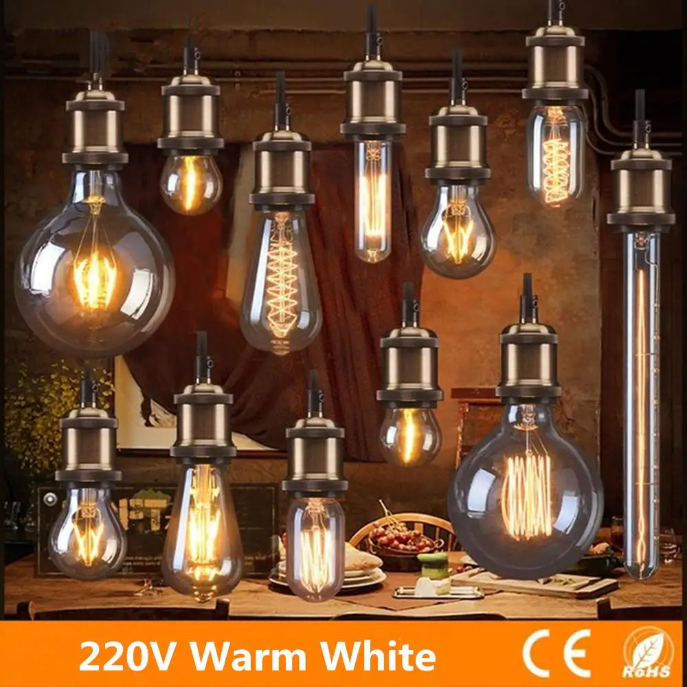 

Edison Bulb Warm White Light Lamp for Home Study Resturat Lighting 220V