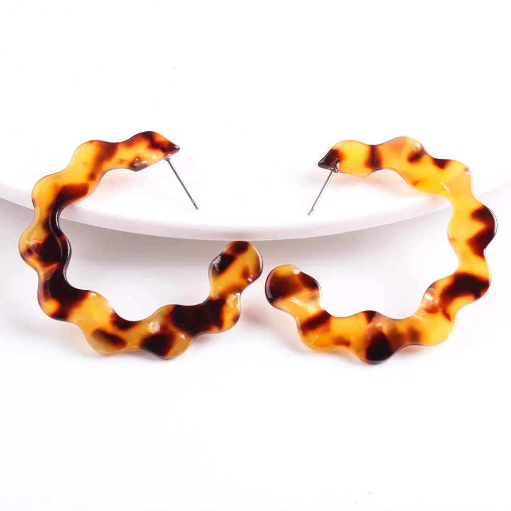 Модные красочные красивые серьги кольца геометрические с буквами для