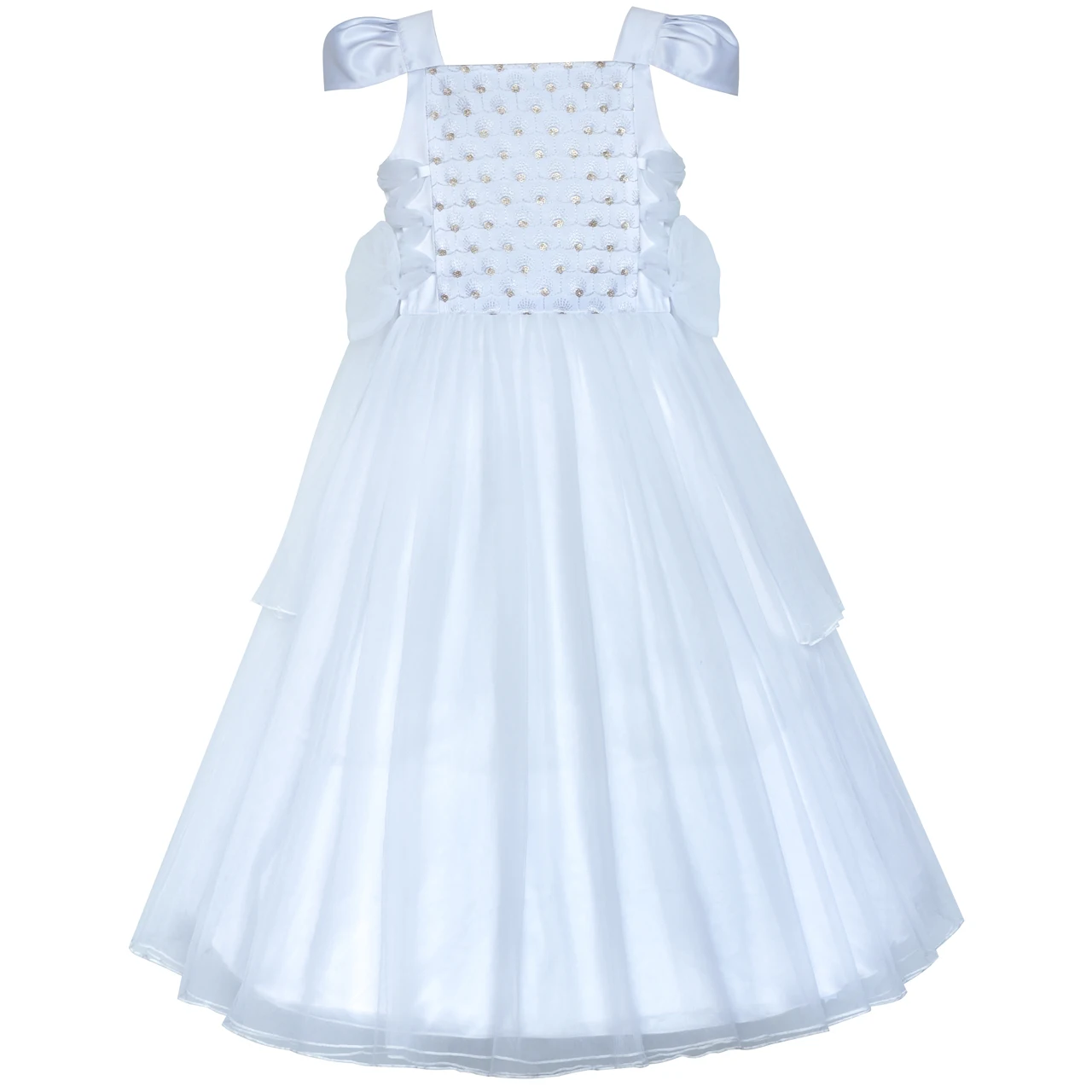 Flower Girls Dress White Sparkling Corset Pageant Vintage 2020 Summer Princess Wedding Party Dresses Kids Clothes Sundress | Детская