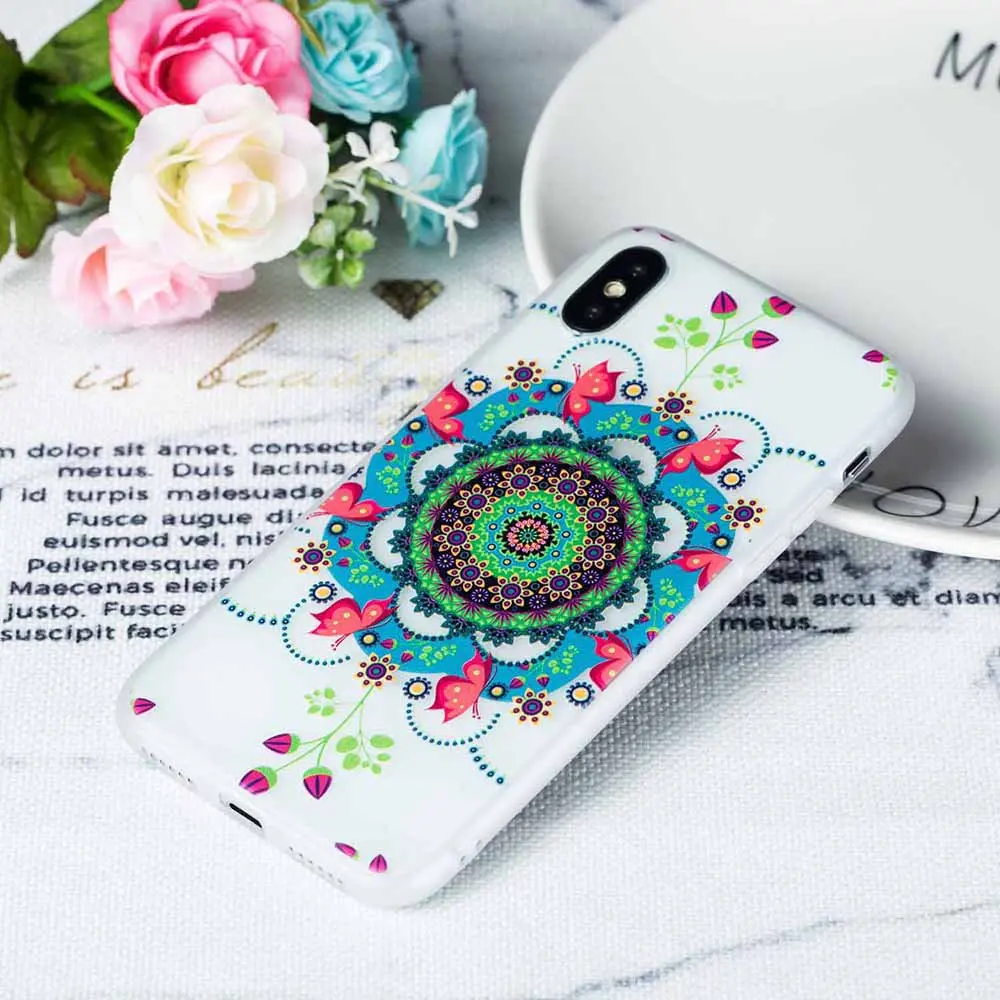 KISSCASE Fashion Flower Ten Color Phone Cases For iPhone X XS XR MAX 6 6s Plus 7 8 Coque Capa |