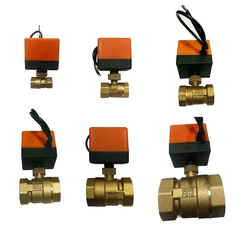 DC12V AC220V DN15 50 3 проводный 2 полосный контроль латунная нить электрический шаровой