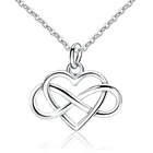 Простое посеребренное ожерелье с бесконечностью, модное массивное длинное ожерелье с кулоном в виде сердца для женщин и девушек, ювелирные изделия, ожерелья