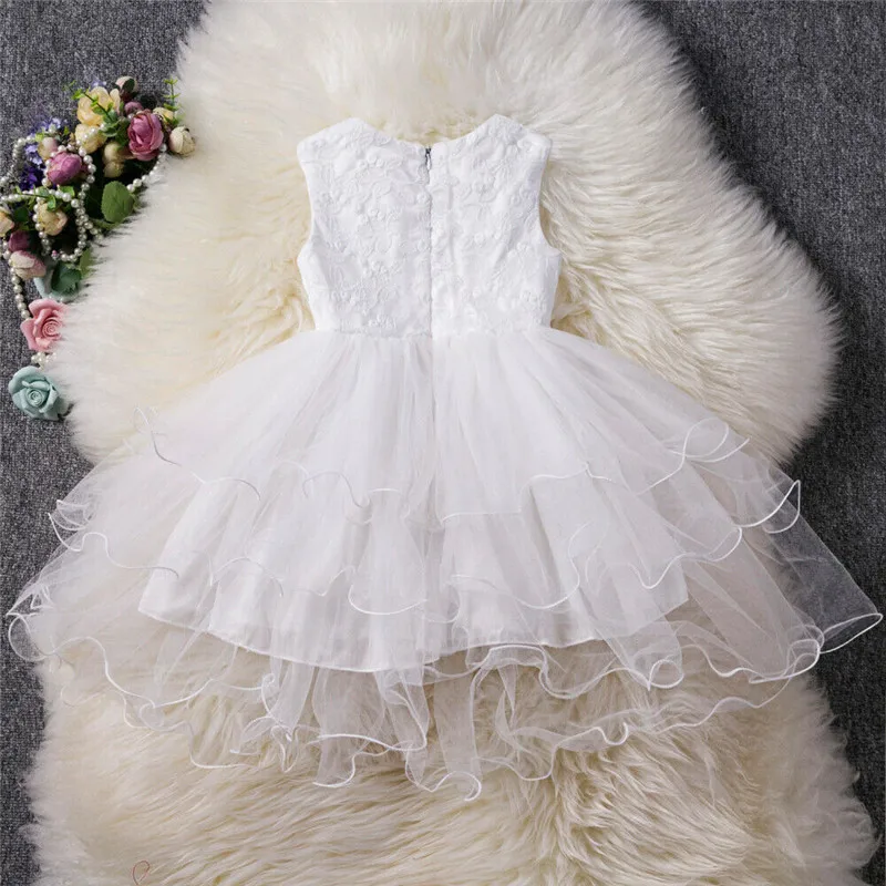 Торжественное кружевное платье с цветочным рисунком для маленьких девочек