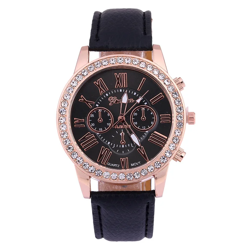 Женские кварцевые часы с римскими цифрами из ПУ кожи|watch for|watches for ladieswatch women |