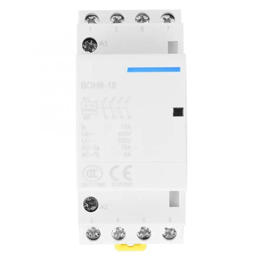Контактор 4P 16A 24V 220V/230V 50/60Hz AC контактор для дома на din рейке 2NO 2NC магнитный