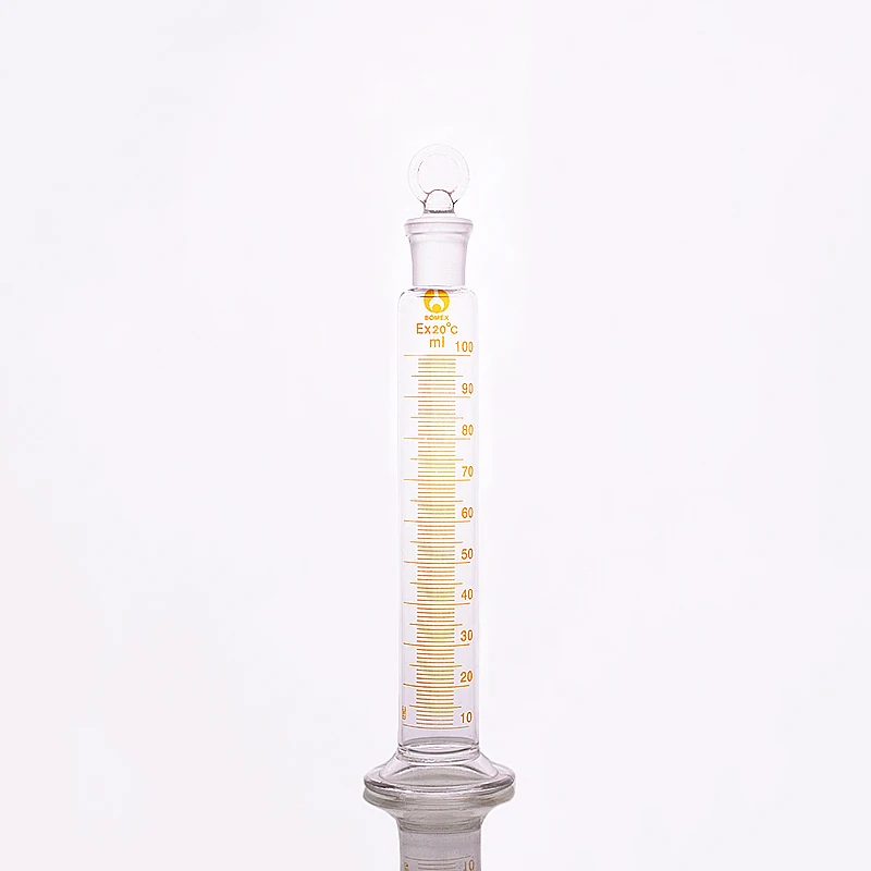 

High borosilicate glass measuring cylinder with graduations and ground-in glass stopper,Capacity 100ml,Laboratory Cylinder