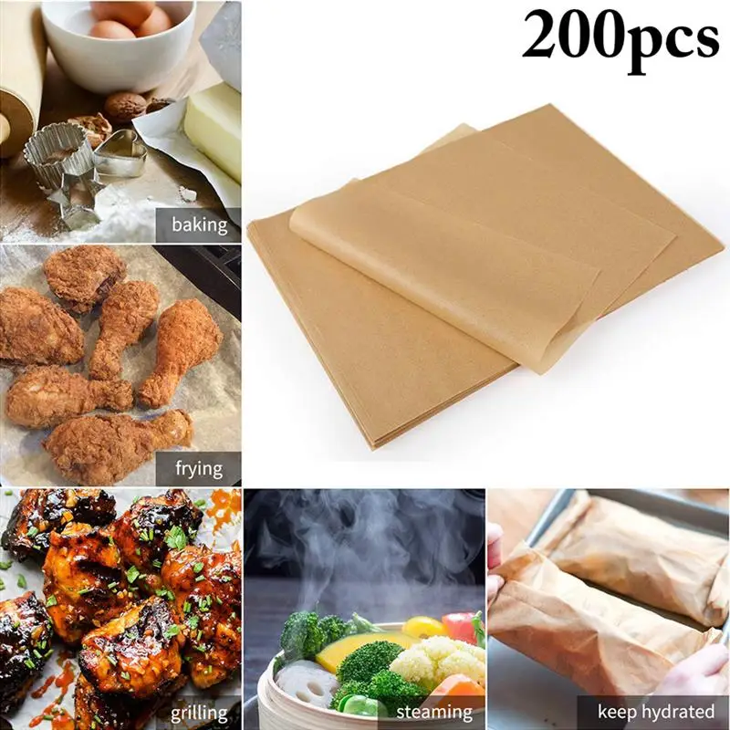 

200 шт. антипригарная духовка, бумага для выпечки, инструмент для выпечки, жареная печь, коврики для выпечки, барбекю, микроволновая печь, выпе...