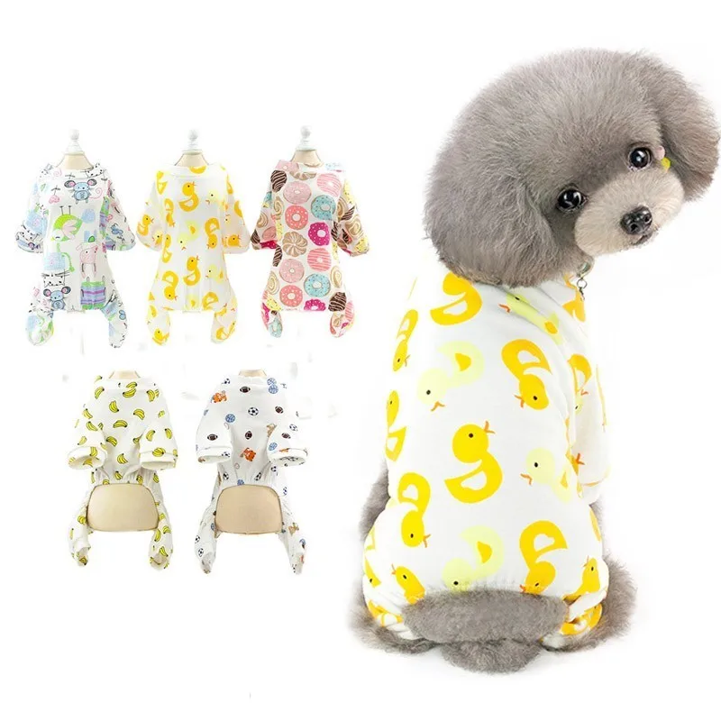 5 видов цветов пижамы для собак с героями мультфильмов летняя одежда чихуахуа Ши