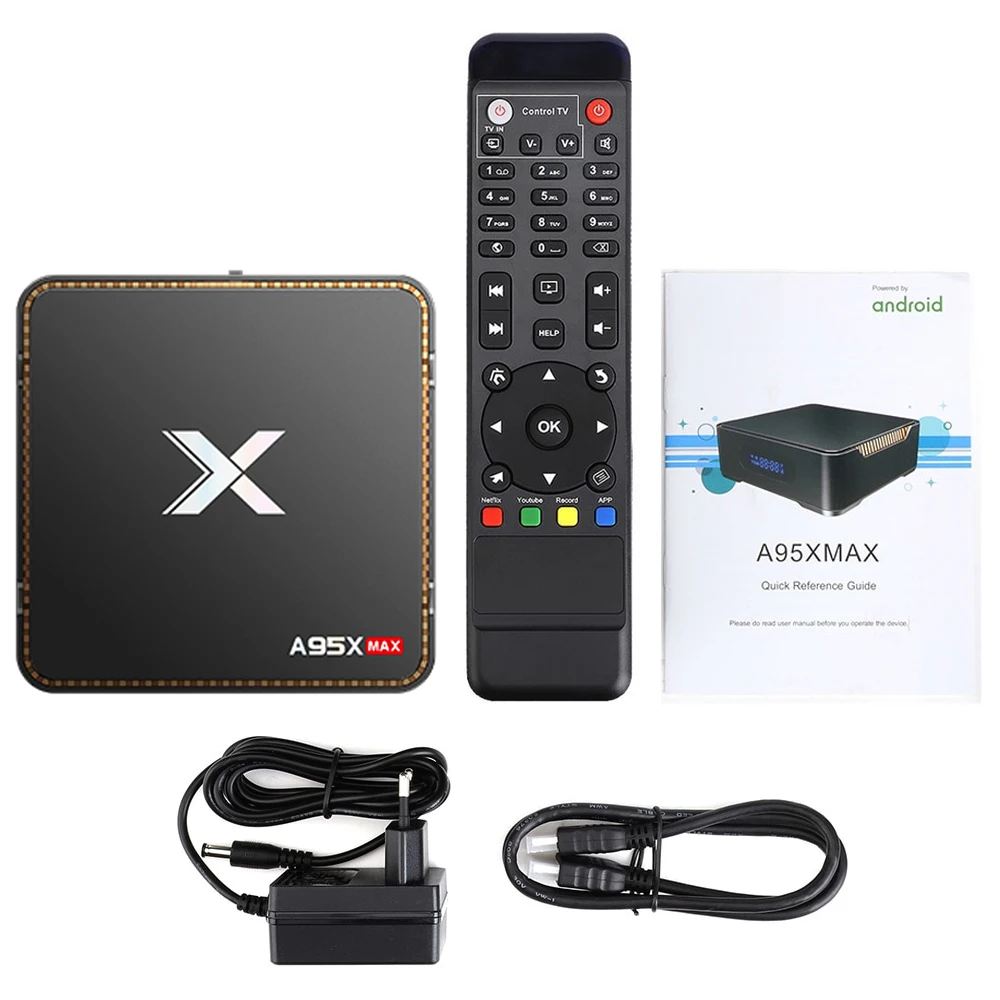 ТВ приставка A95X MAX Android 8 1 Amlogic S905X2 4GB64GB 4K телеприставка 2.4G5G WiFi 1000M BT4.2 HD медиаплееры