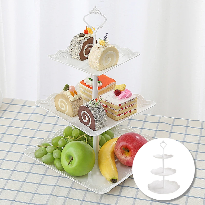 2018 Cupcake Stand Square Round Wedding Birthday Cake Display Tower 3 Tier | Дом и сад