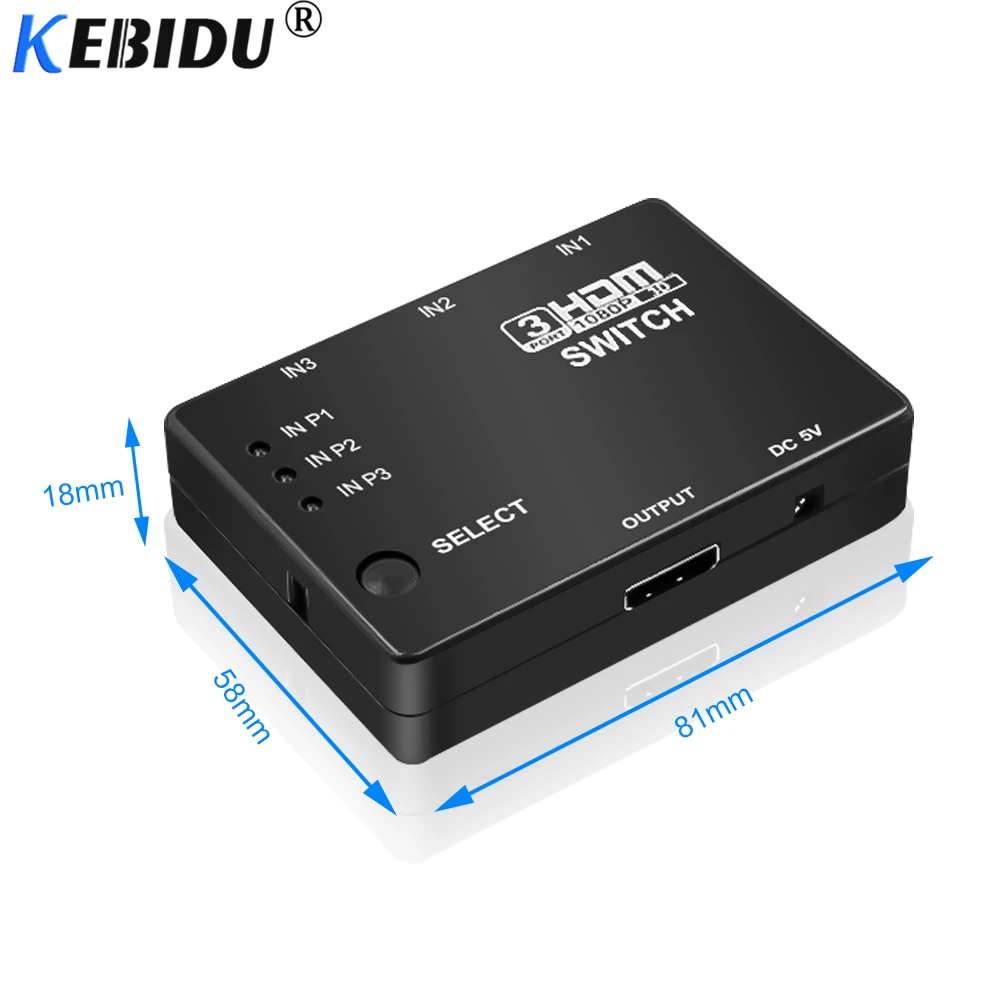 Коммутатор KEBIDU с 3 портами HDMI совместимый разделитель сплиттер в 1 выход селектор