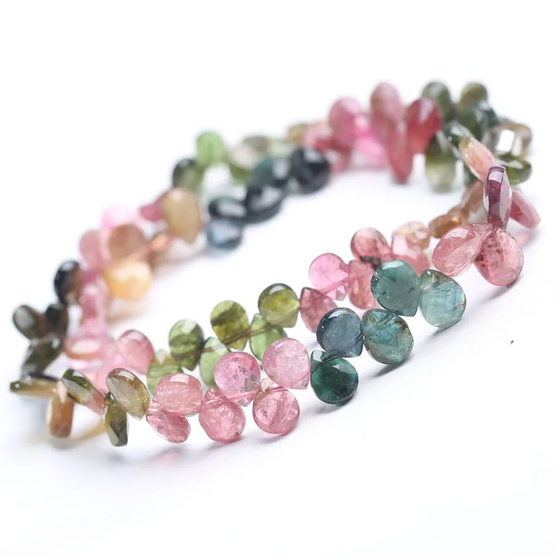 Ожерелье-чокер из разноцветного турмалина 5-10 мм 6 А 38 см
