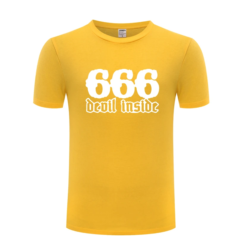 666 Devil Inside Funny Creative Mens Men T Shirt Tshirt 2018 New Short Sleeve O Neck Cotton Casual T-shirt Top Tee | Мужская одежда