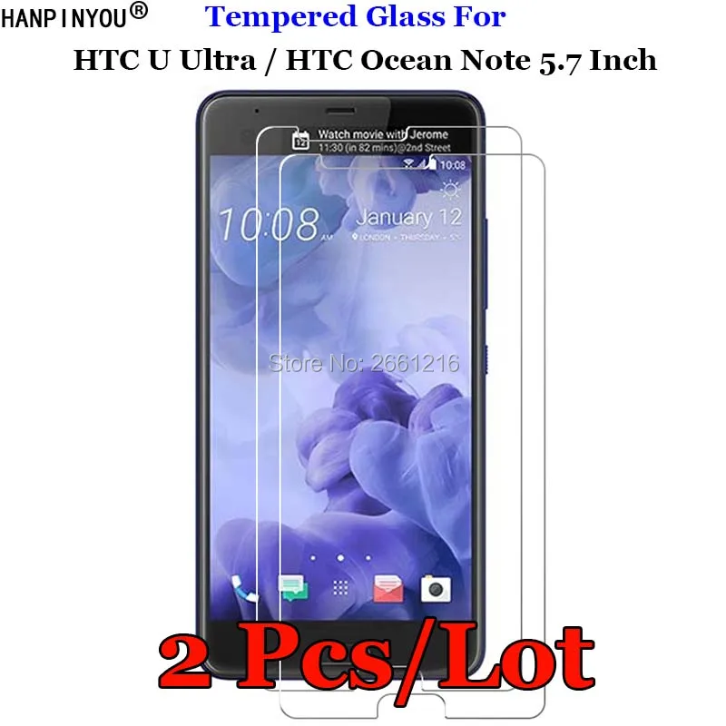 

Защитная пленка для экрана, 2 шт./лот, закаленное стекло 9H 2.5D Премиум-класса для HTC U Ultra / HTC Ocean Note 5,7 дюйма