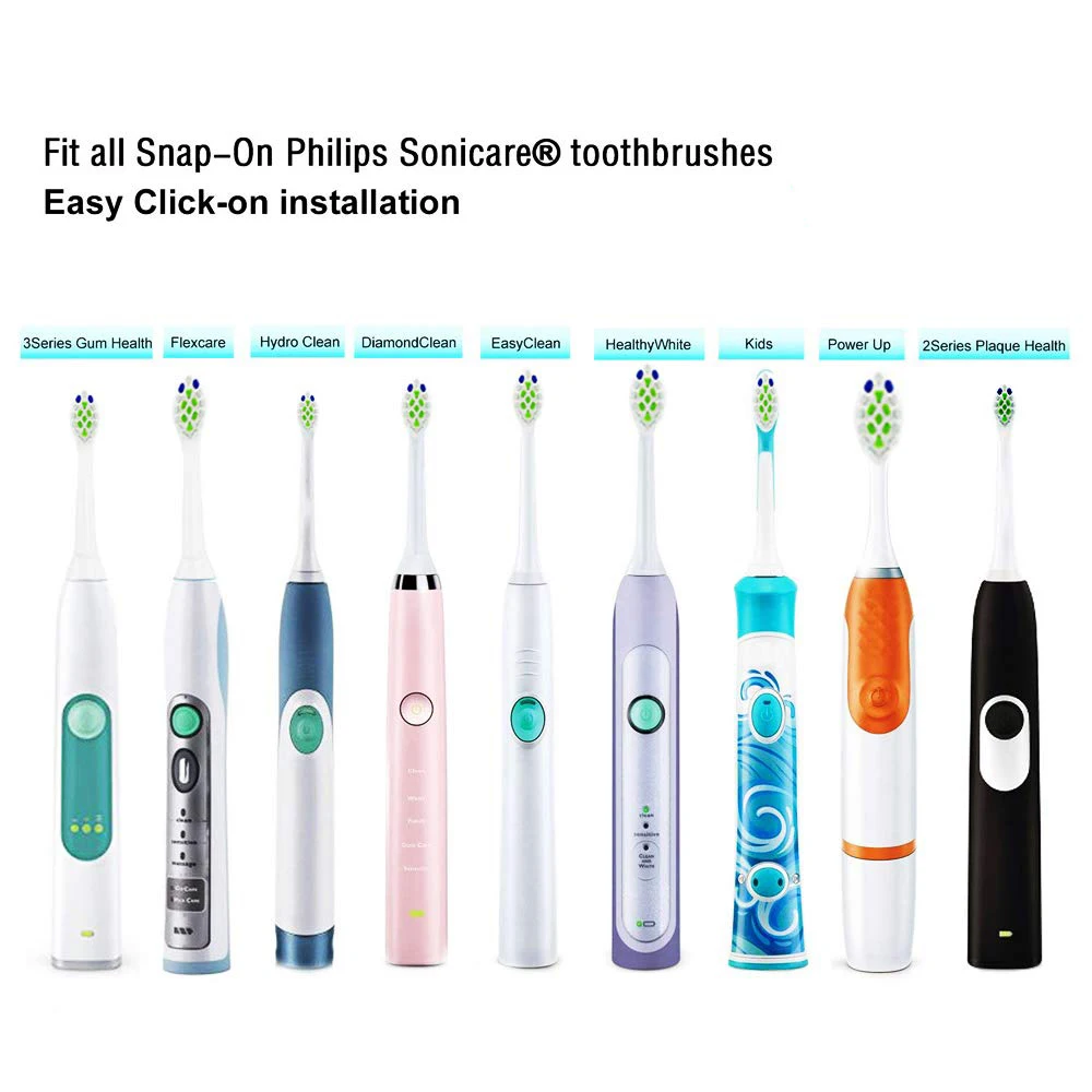 Ally для Philips Sonicare DiamondClean сменные насадки для зубных щеток, HX6064/95 черная электрическая зубная щетка, 4 шт