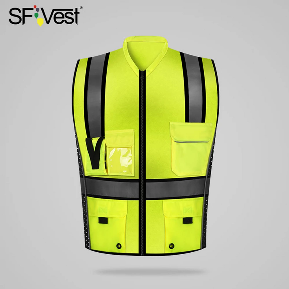 Светоотражающий Жилет SFVest с несколькими карманами для спецодежды | Безопасность