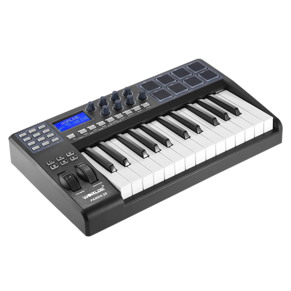 На выбор PANDA25 компактный 25 ключ USB MIDI контроллер клавиатуры 8 зеленого и синего