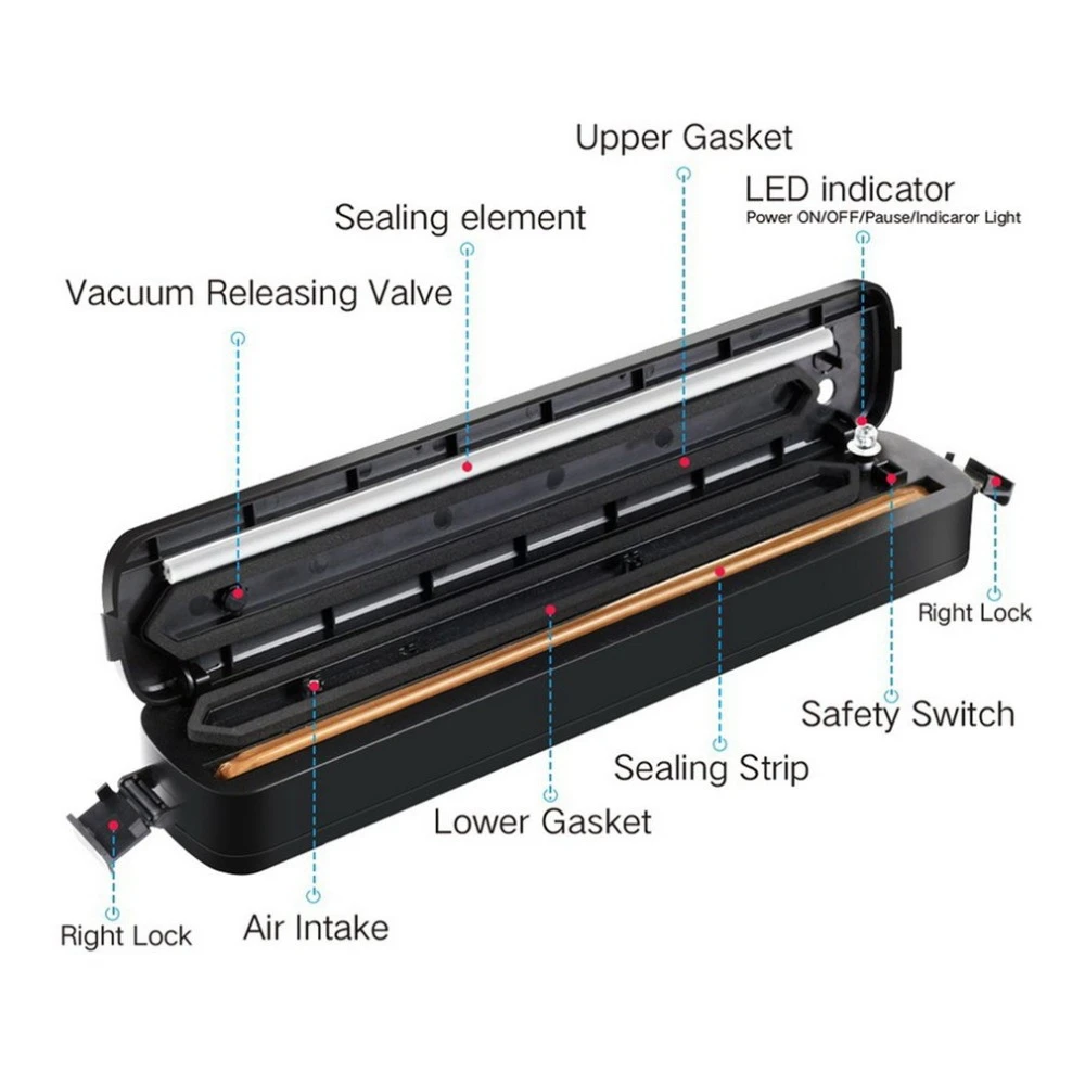 Vacuum Sealer Household Automatic Food Preservation Machine For Kitchen Dry Moist With 15Pcs Sealing Bags Uk | Бытовая техника