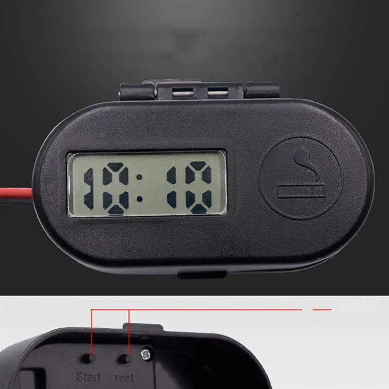 Зарядное устройство USB для мотоцикла с двумя портами Отображение времени