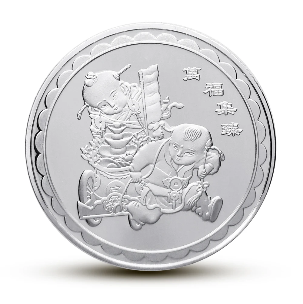 Счастливая монета 2019 Китайский Зодиак Год свиньи монеты персиковый цвет