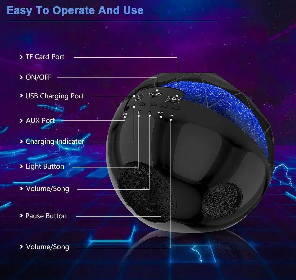 10 шт./лот мини портативный светодиодный цветной беспроводной громкий стереозвук