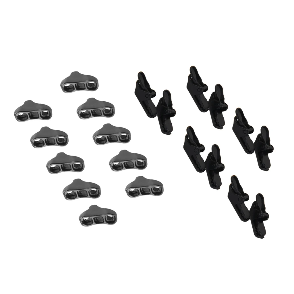 10 X Awning Clamp Tarp Clips Snap Tent Tighten Tool + Rope Tensioner | Спорт и развлечения