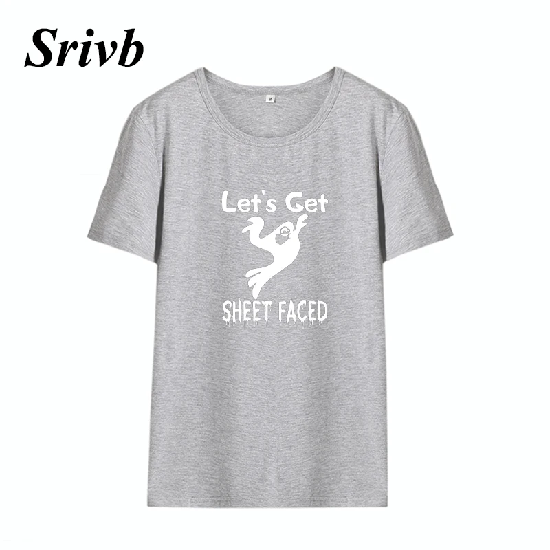 Женская футболка с надписью Srivb Let's Get Sheet Taced модный костюм на Хэллоуин графикой