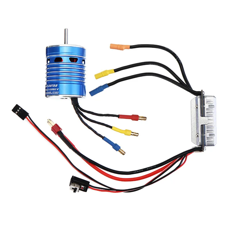 S540 3200kv водонепроницаемый бесщеточный двигатель + FY 45A ESC для 2 3s 1/12 RC
