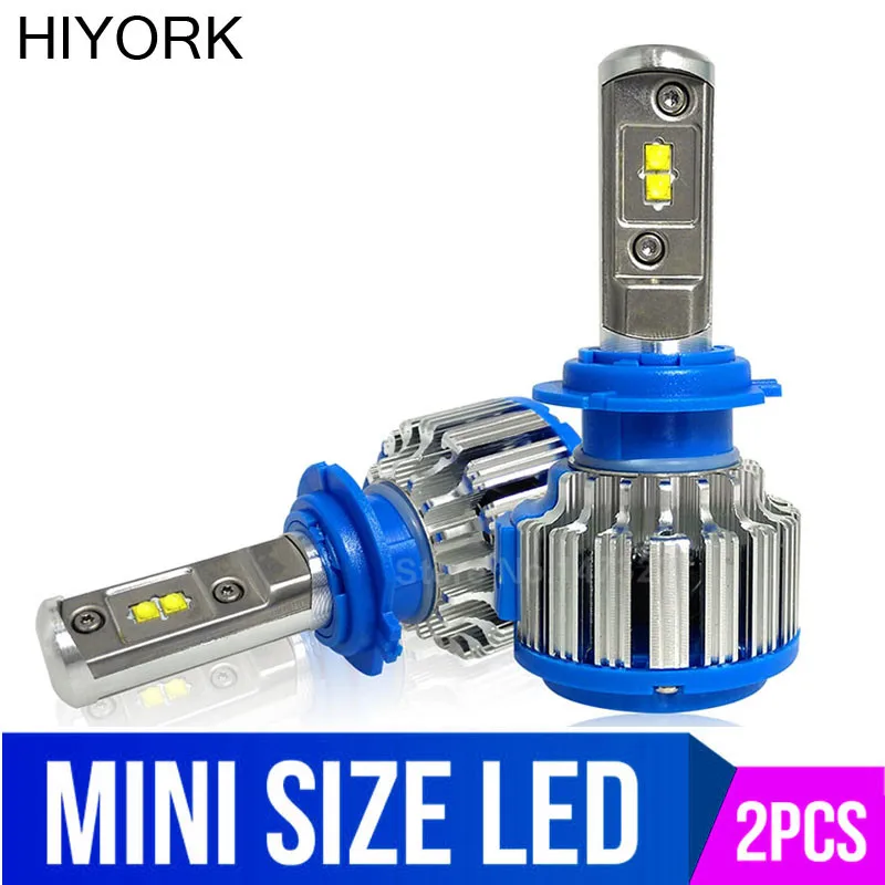 Hiyork 2 шт. H7 H4 Автомобильные фары LED H8/H11 HB3/9005 HB4/9006 H1 H3 9012 H13 9004 9007 супер белая