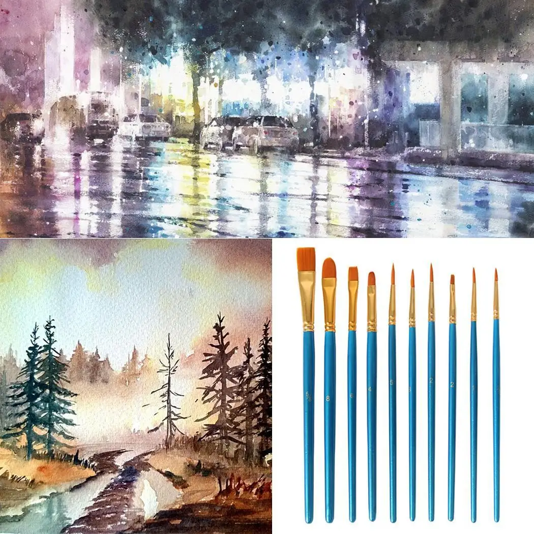 Новая картина ручки щетки комплект для акварели пакет с каллиграфией синий около