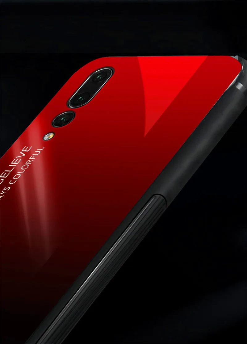 Чехол для Huawei P30 P20 Lite Pro с градиентным стеклом Жесткий Honor 8X Max 8C Y9 2019 Mate 20 Mate10 Nova