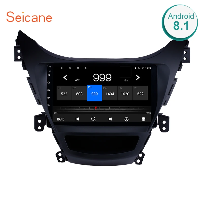 Seicane Автомобильный GPS Android9.0 Navi Стерео Bluetooth для Hyundai Elantra 2011 2012 2013 HD 9 &quotс сенсорным